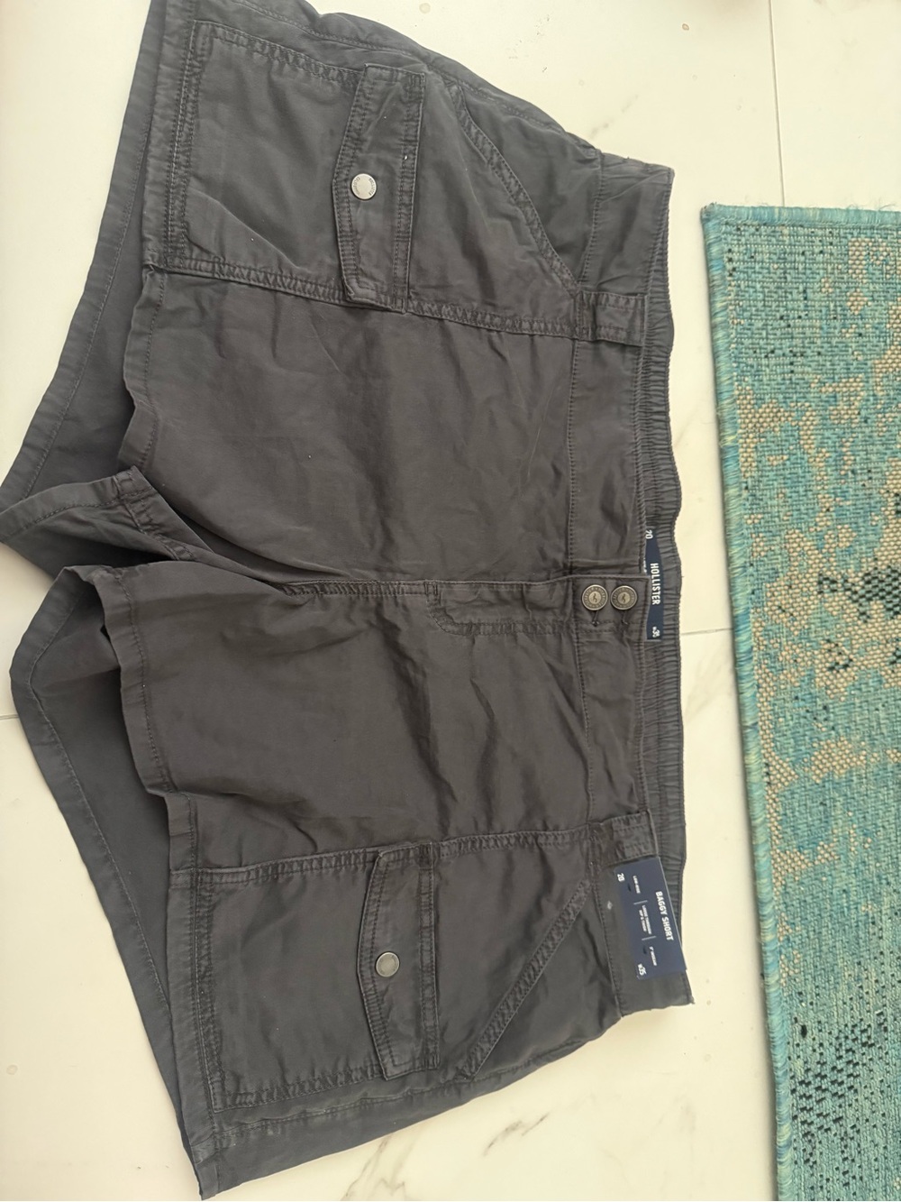 Hollister low rise Charcoal Black Cargo Shorts
